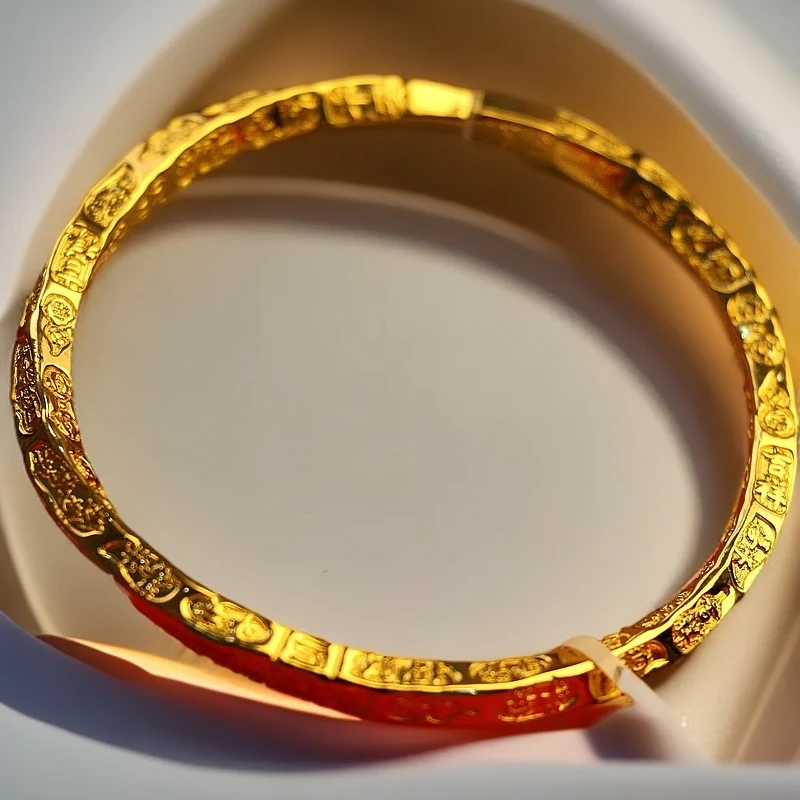 足银手镯 扭转乾坤简约手环细款吉言镯子时尚复古