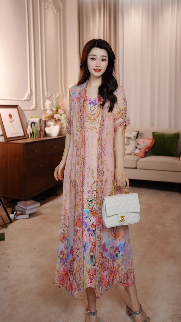 【玉如意】25年限量款 带钻国风优雅气质收腰高端连衣裙