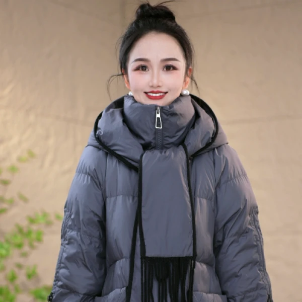 新款优雅时尚百搭保暖白鸭绒羽绒服外套M-XL