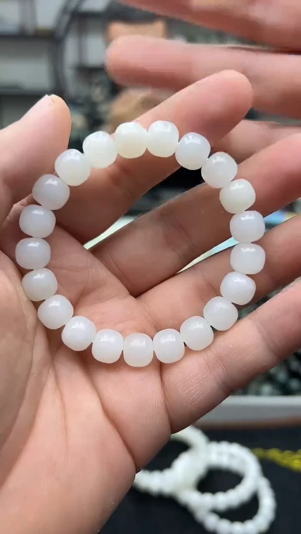 未镶嵌手串和田玉纯天然新疆且末天泰料白玉10