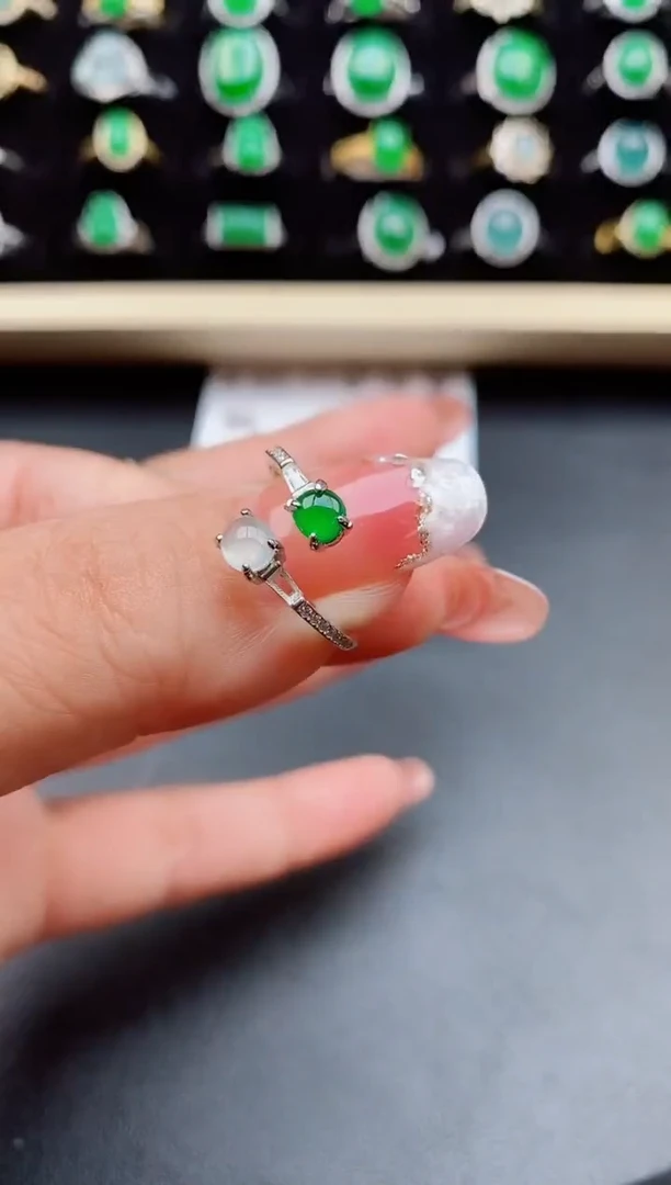 【闪购商品】翡翠戒指银S925镶嵌0580