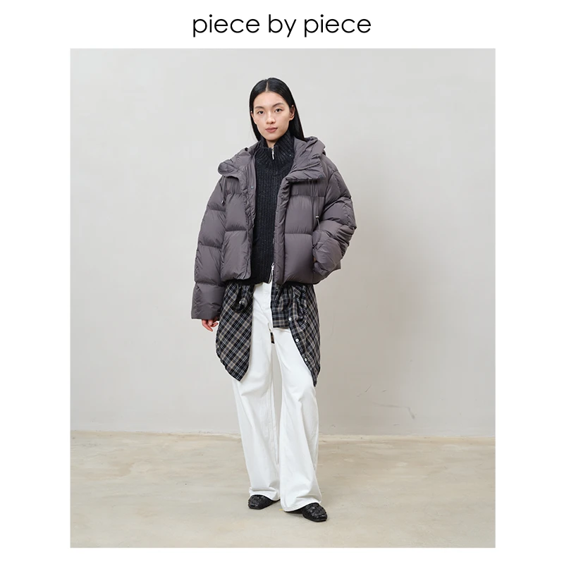 优质100%锦纶材质 细密不跑绒 连帽立领羽绒服