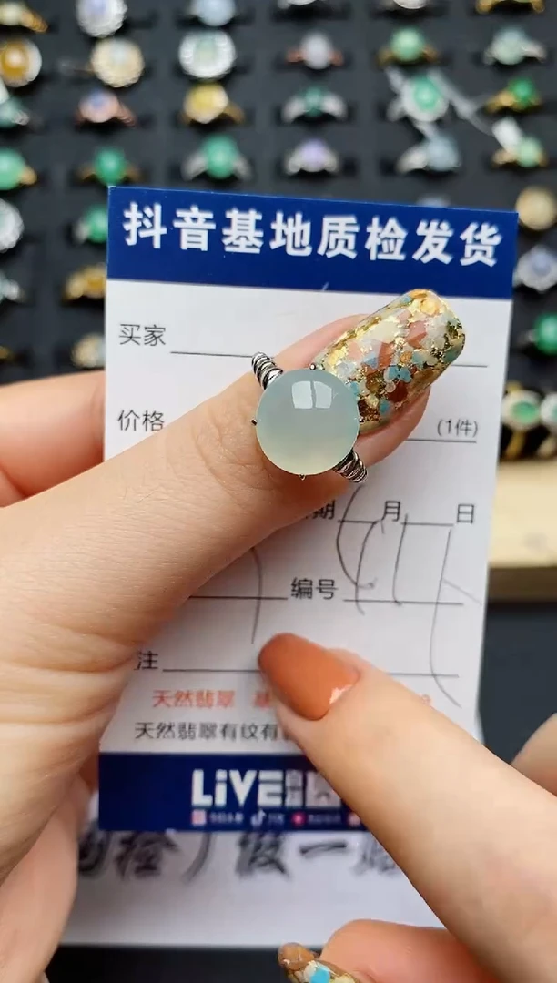 翡翠戒指银S925镶嵌.............