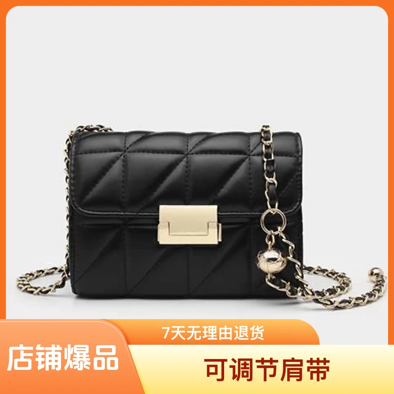 小香风高级百搭通勤菱格链条小包单肩斜挎包可调节