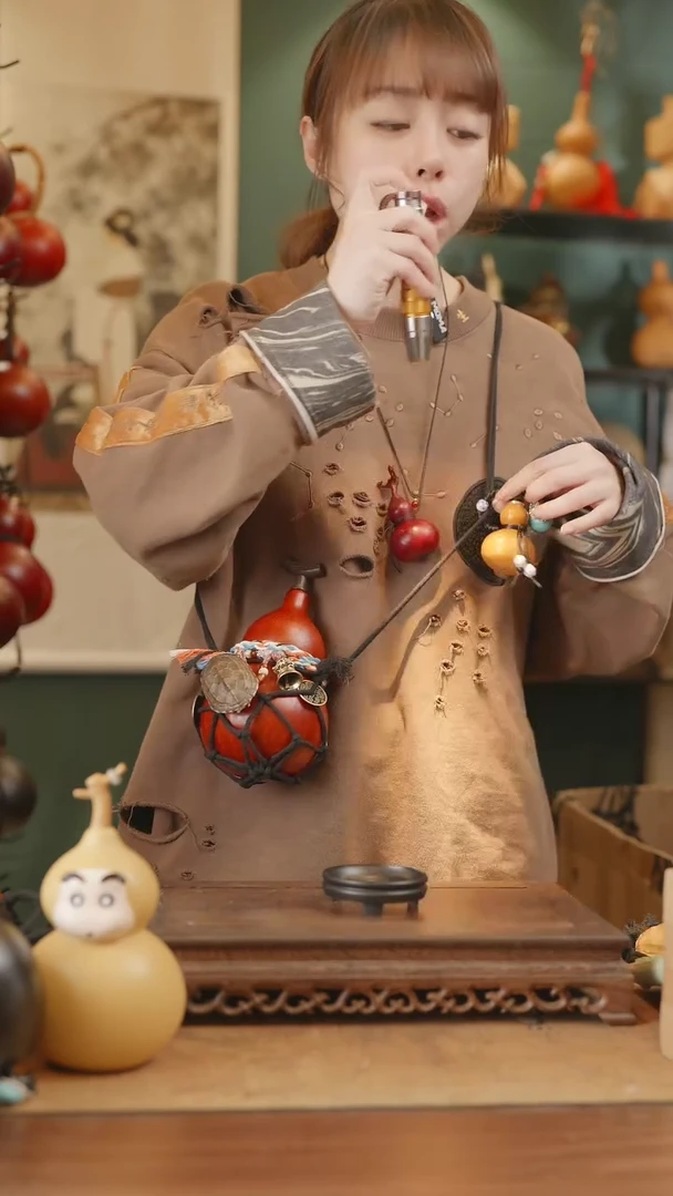 【闪购商品】141号精品天然大漆工艺防渗内胆酒葫芦~