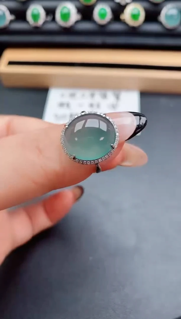 翡翠戒指银S925镶嵌1