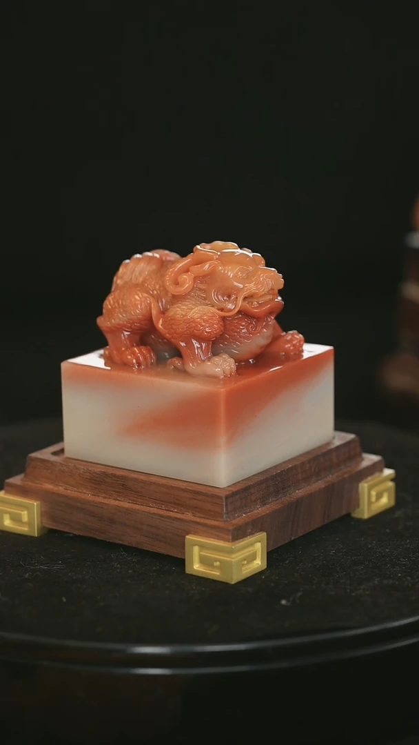 【闪购商品】寿山石神兽献瑞大玺面陈学彬作品