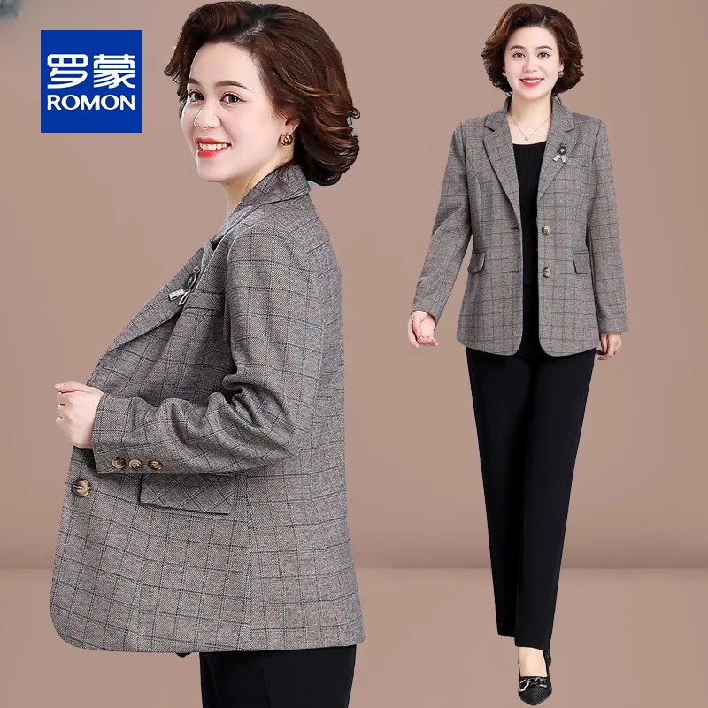 妈妈春装2025新款外套贵夫人洋气上衣中老年女春秋洋气时尚小西服