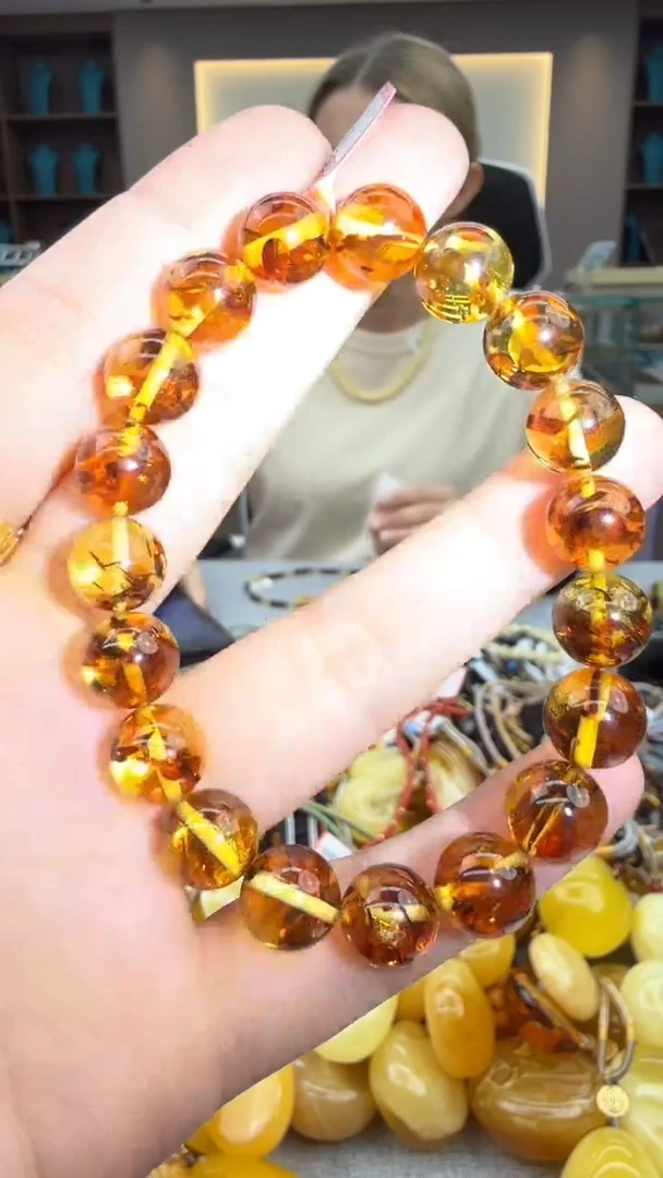 未镶嵌琥珀手链10秒拍号 假一罚三