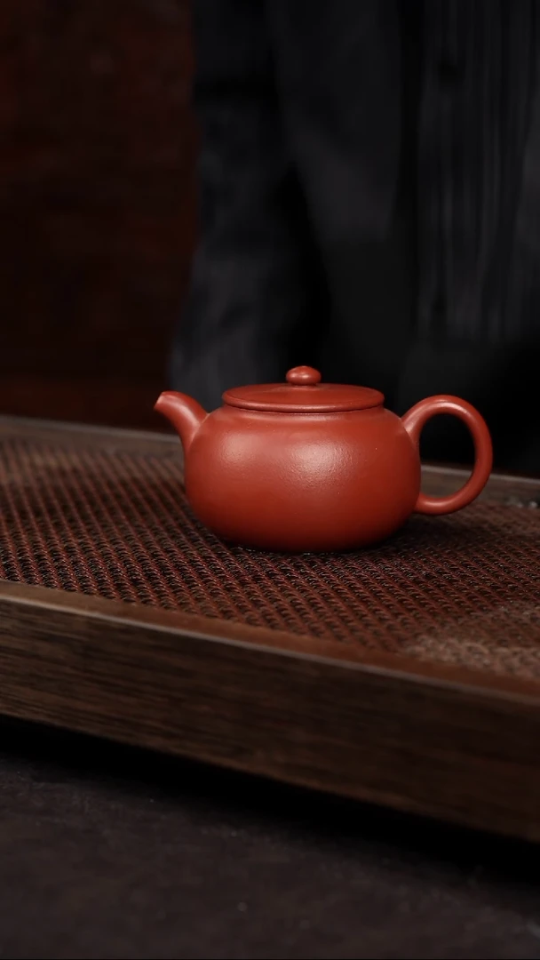 【闪购商品】紫砂茶壶朱泥扁鼓