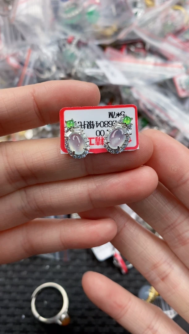 银S925镶嵌戒指翡翠1111----6