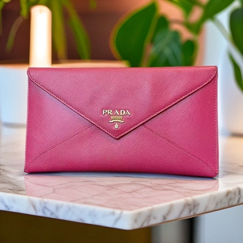 95新 Prada/普拉达 玫粉色链条包 1216 8471