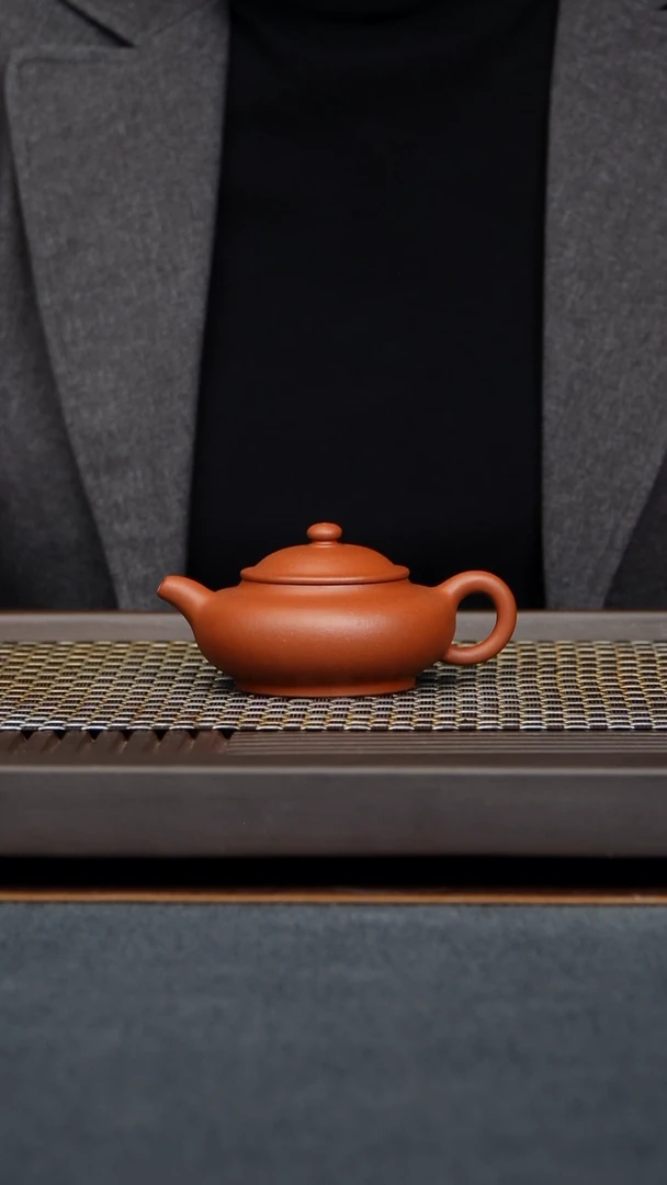 茶壶朱泥潘壶黄龙山原矿零添加朱泥纯手工古法制作120毫升