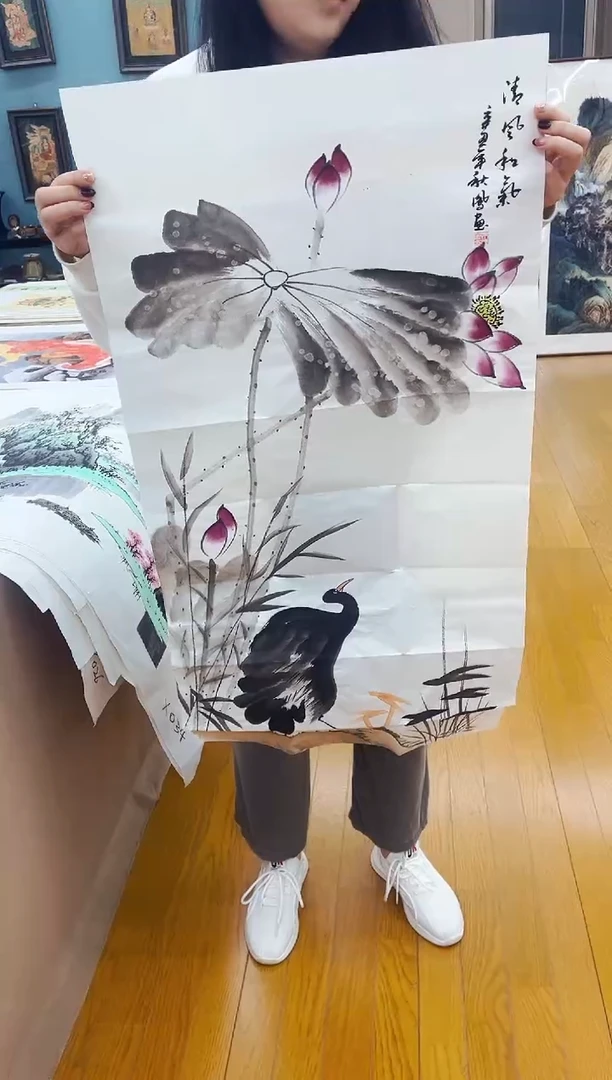国画凌霄甄选国画作品zhb荷花