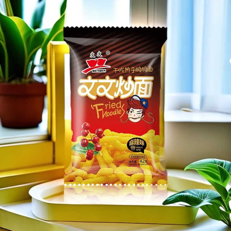 文文炒面香辣脆脆条网红膨化小吃休闲零食美味解馋