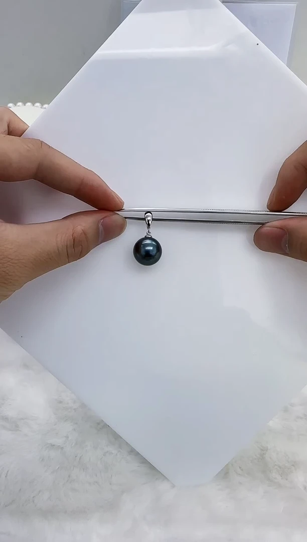 银S925镶嵌海水珍珠DA大溪地吊坠14-15 y316