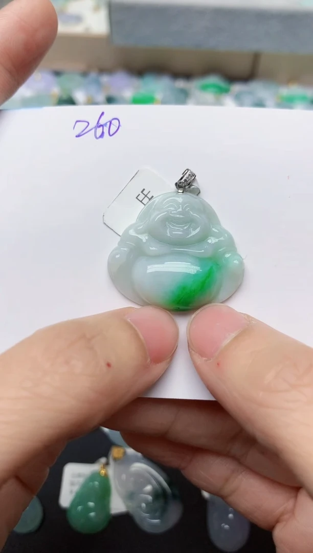 【闪购商品】翡翠颈饰18K金镶嵌天然翡翠A货