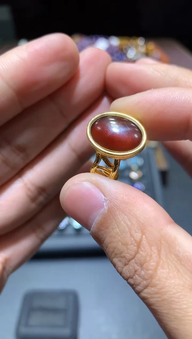 【闪购商品】琥珀戒指未镶嵌T108【所见即所得】