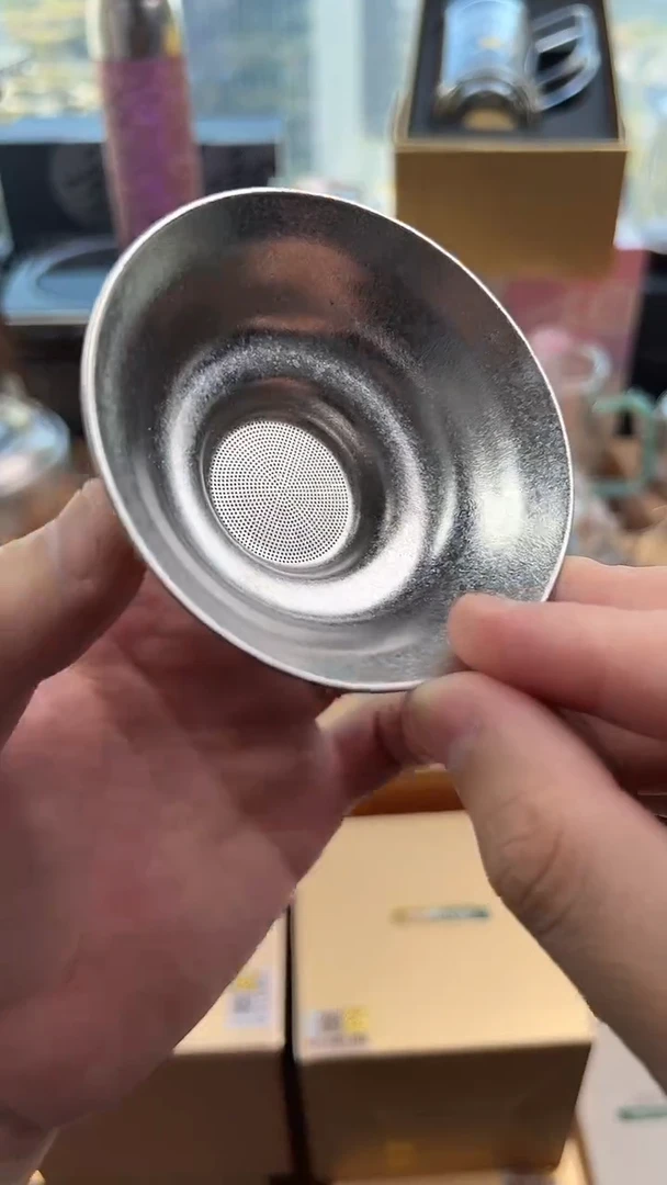 @@器态纯钛茶漏木柄