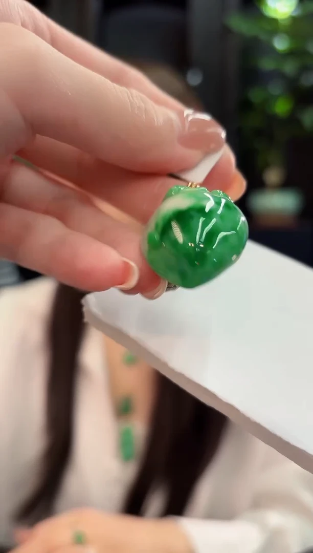 吊坠(不含链)18K金镶嵌翡翠 缅甸A货/支持复检/一件