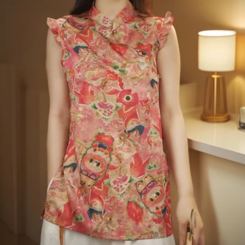 新中式大爆款LaBuBu修身双开叉奥黛中长款上衣小衫2025新款正品