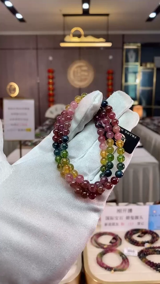 【闪购商品】碧玺三圈手串6mm+未镶嵌（多样性发一条）xion