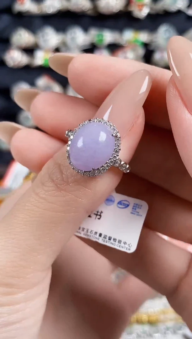 银S925镶嵌戒指翡翠天然A货翡翠170