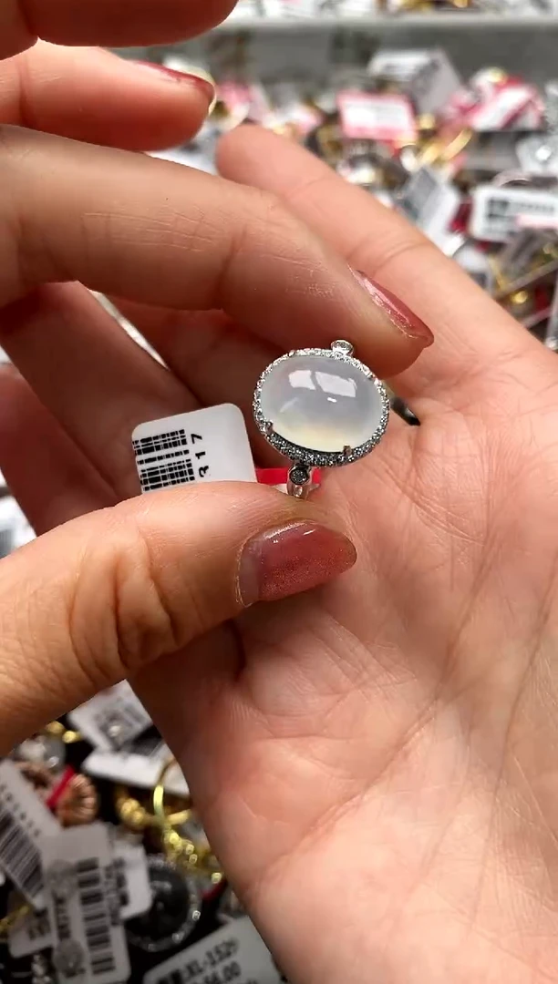 【闪购商品】翡翠戒指银S925镶嵌33333333   1