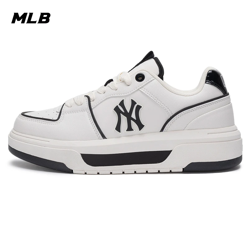 MLB学长鞋男鞋女鞋2025新款基础系列白色情侣板鞋休闲鞋3ASXCBS4N
