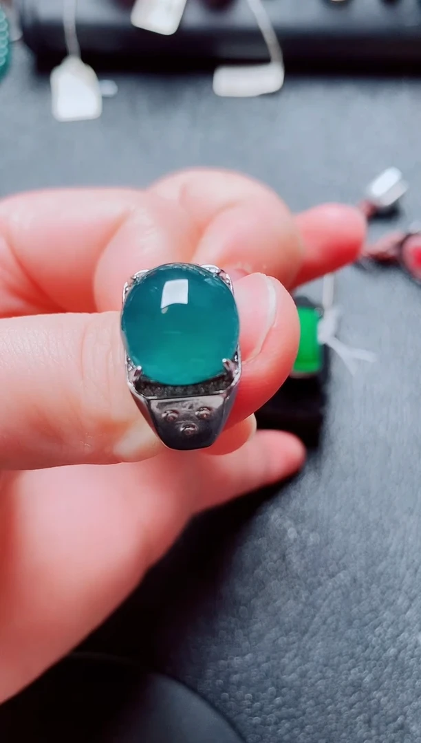 银S925镶嵌戒指翡翠111