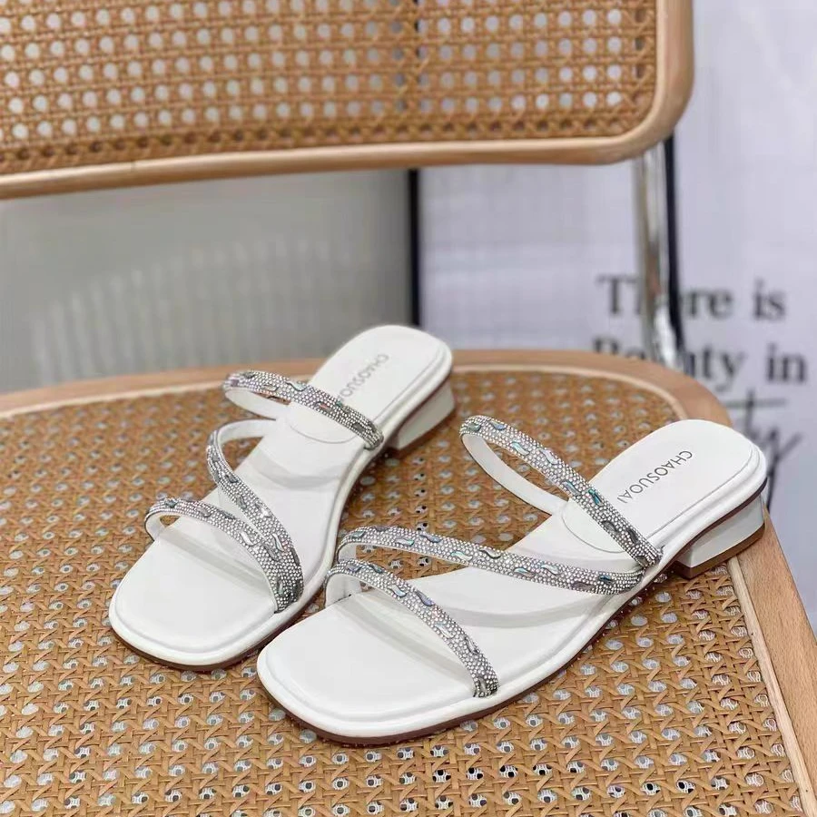 5808-1   夏季新款时尚气质粗跟凉拖鞋