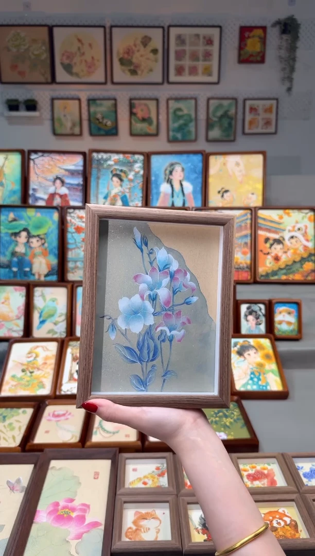 国画桔梗花 手绘国画8