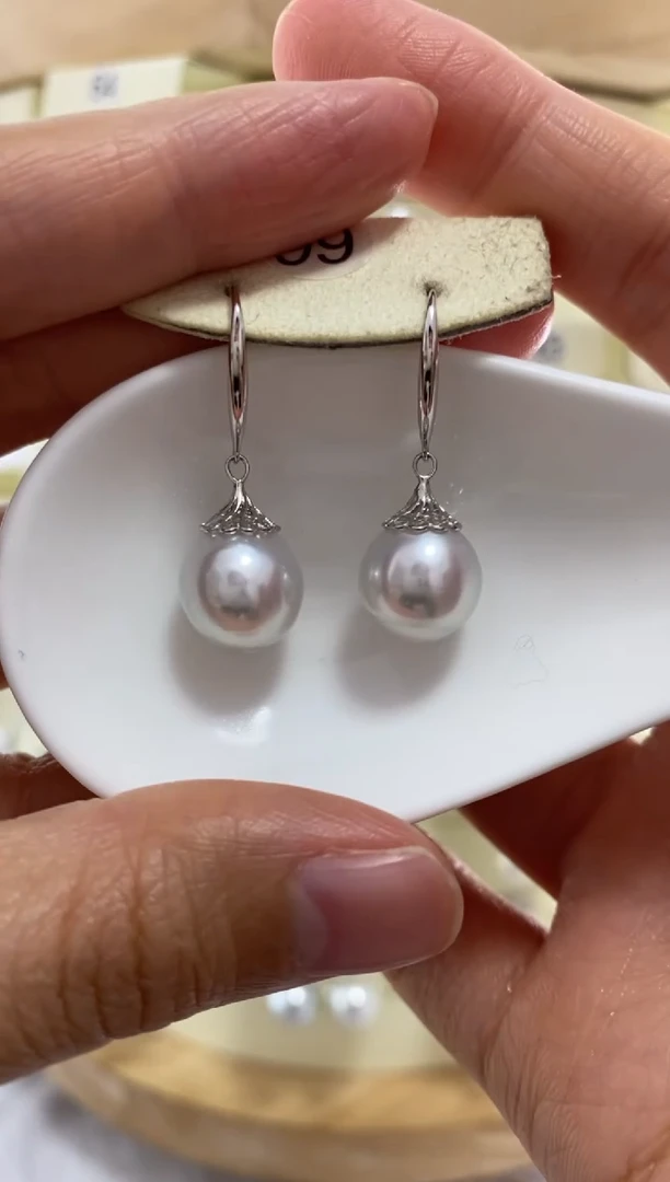 【闪购商品】海水珍珠耳饰银S925镶嵌澳白巴洛克