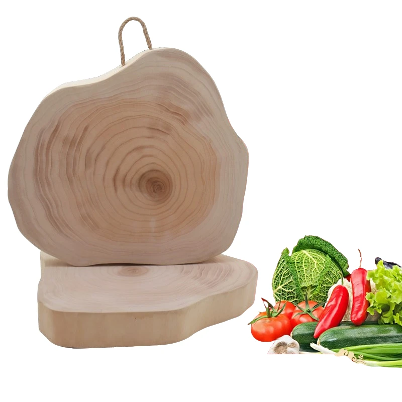 4-30*5白果树切菜板银杏木砧板家用实木去皮自然圆整木整板圆菜墩