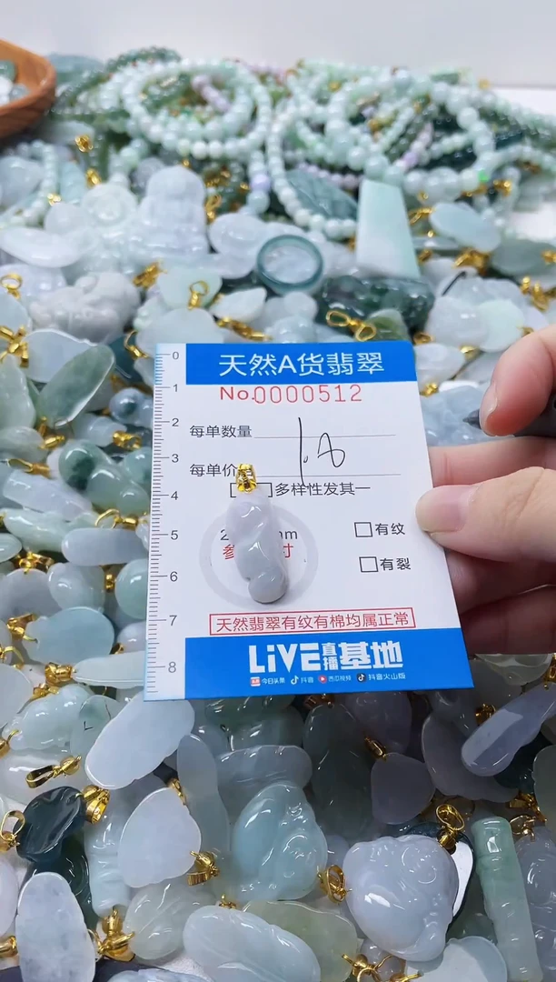 颈饰未镶嵌翡翠净货挂件-0512