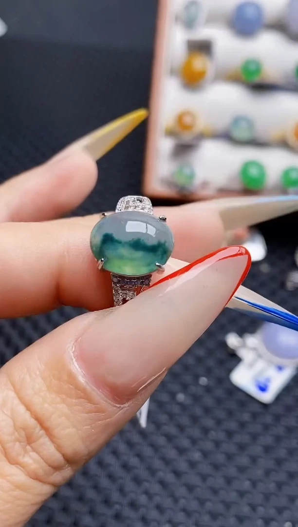 银S925镶嵌戒指翡翠1292