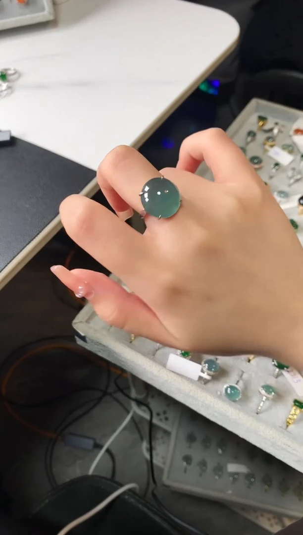 【闪购商品】翡翠戒指银S925镶嵌52141