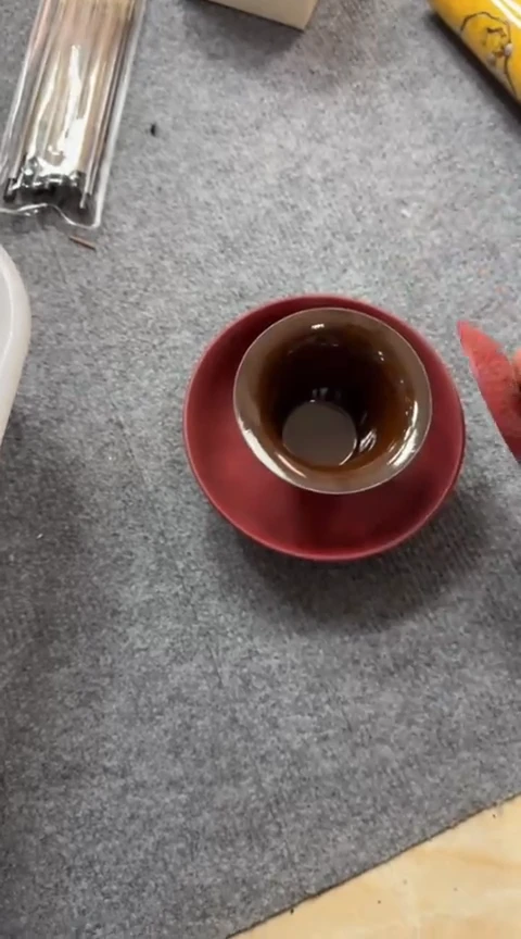 摆件陶茶具茶具茶具故宫红盖碗大