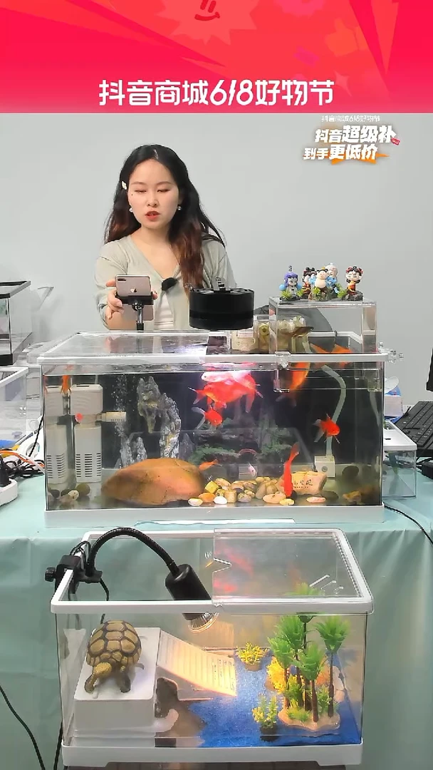 亚克力特大号鱼缸底排带盖透明高清高透家用鱼缸