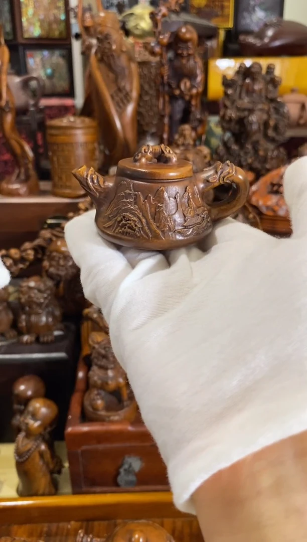 木小叶黄杨小件靠山壶