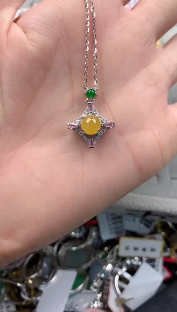 银S925镶嵌戒指翡翠888   1