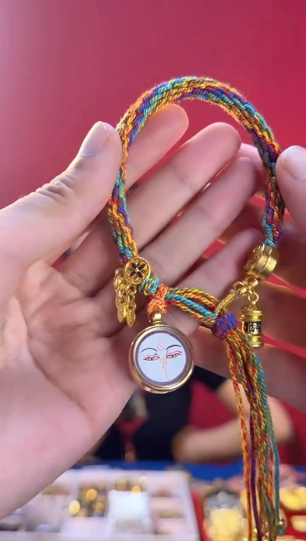 吊坠观老师手链-热贡纯手绘唐卡