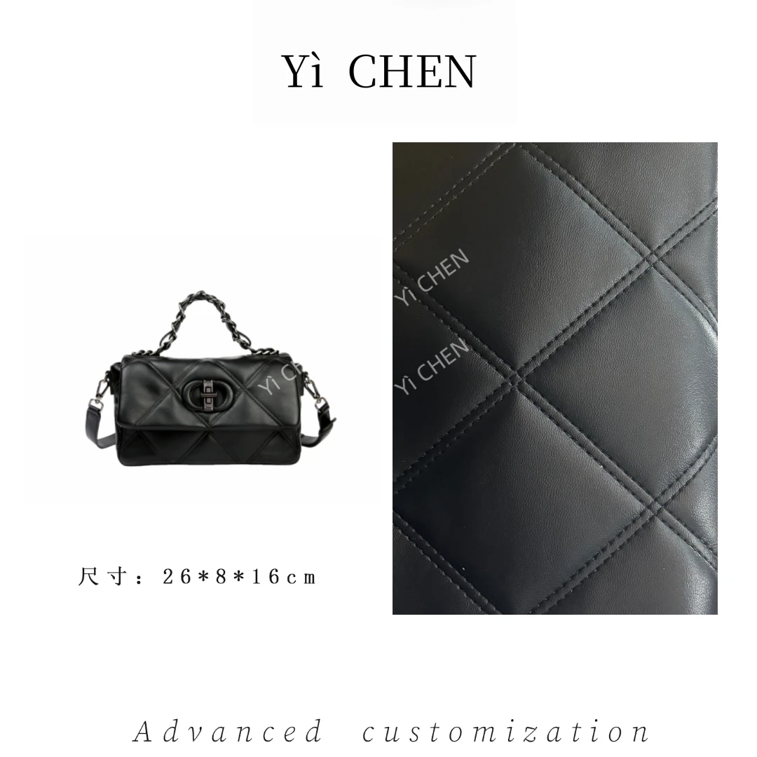 【Yì CHEN】SKL-7637-黑色 简约时尚女士新款轻奢单肩斜跨包