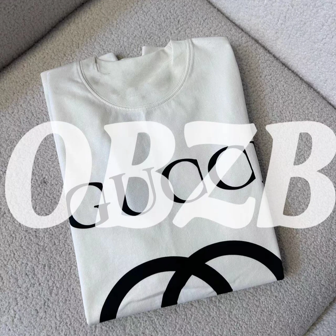 OBZB【G男女同款短袖】圆图案宽松时尚潮流百搭不挑人男女同款2017