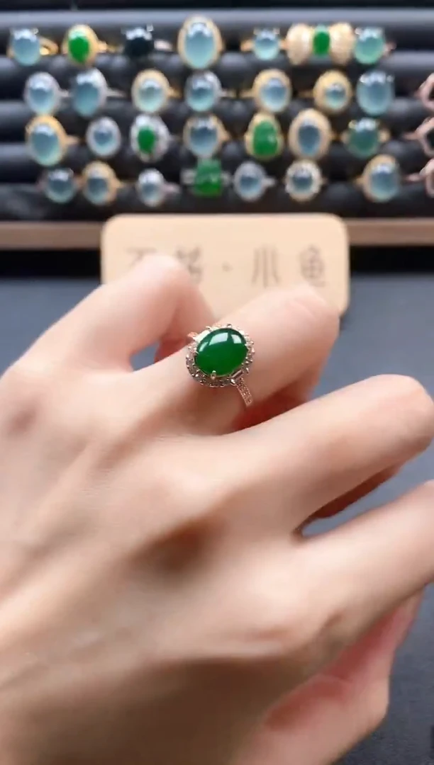 银S925镶嵌戒指翡翠51511