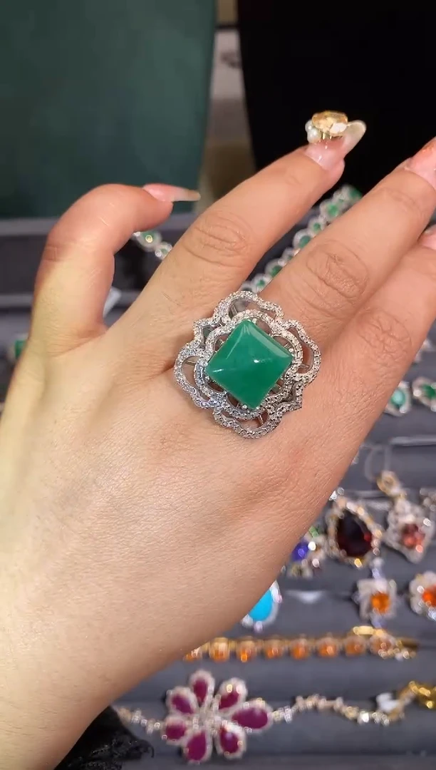 未镶嵌戒指祖母绿天然祖母绿戒指4.15ct