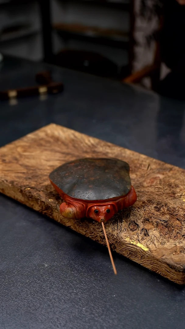 【闪购商品】寿山石双面皮色甲鱼茶宠香插