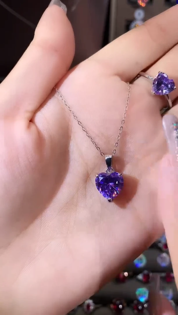 吊坠(赠链)银S925镶嵌碧玺银色10