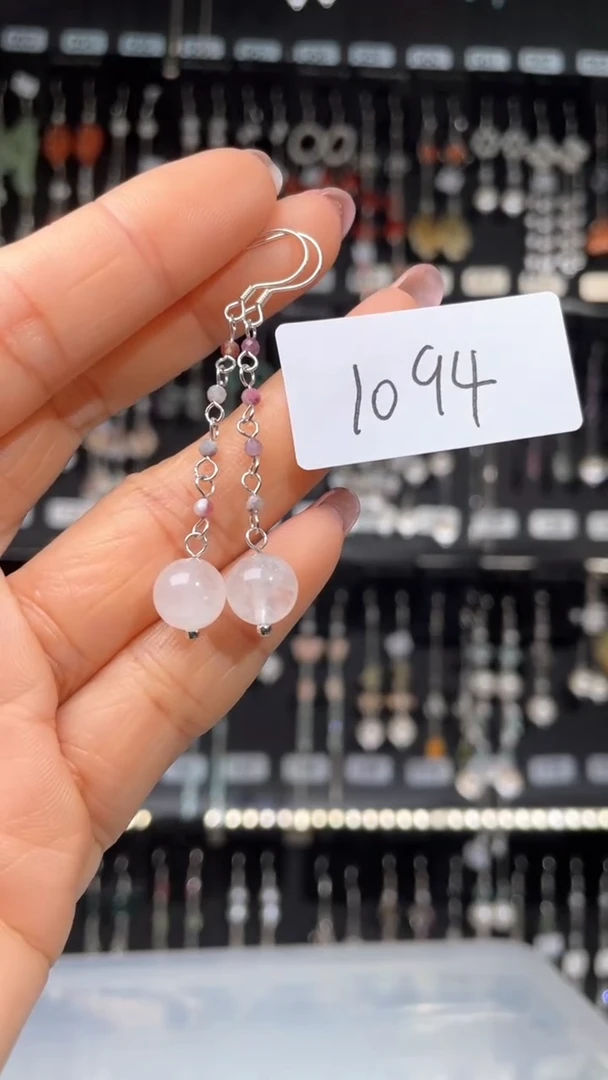 紫晶耳饰银S925镶嵌小财女