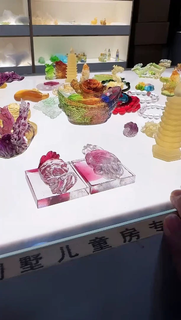 手工艺品琉璃横财大将军一对